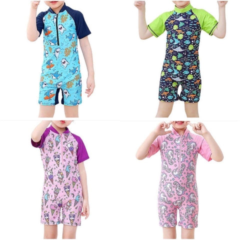 Kids Rashguard Overall Short Swimwear for Boys and Girls