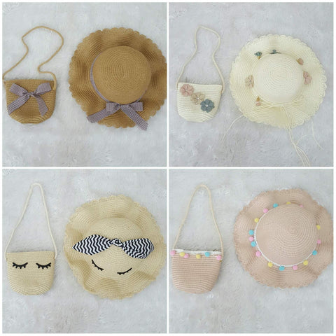 Kids Summer Beach Hat and Bag for Girls